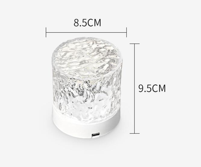Lámpara de cristal con efecto ondas, alimentación USB