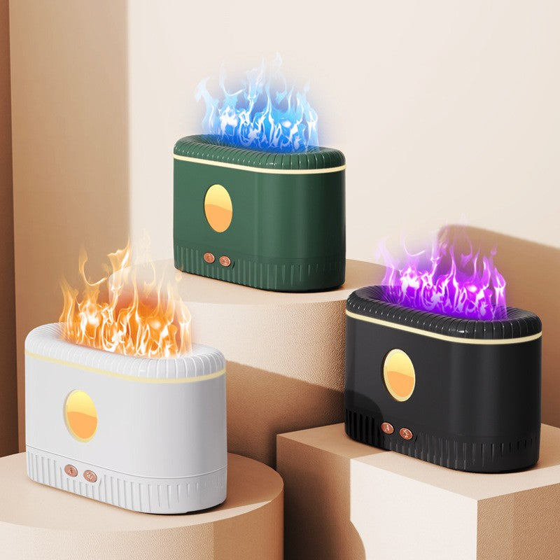 Humidificador llama en ambiente cozy